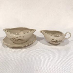 Golden Harvest by Fine Arts Gravy Boat with Attached Underplate and